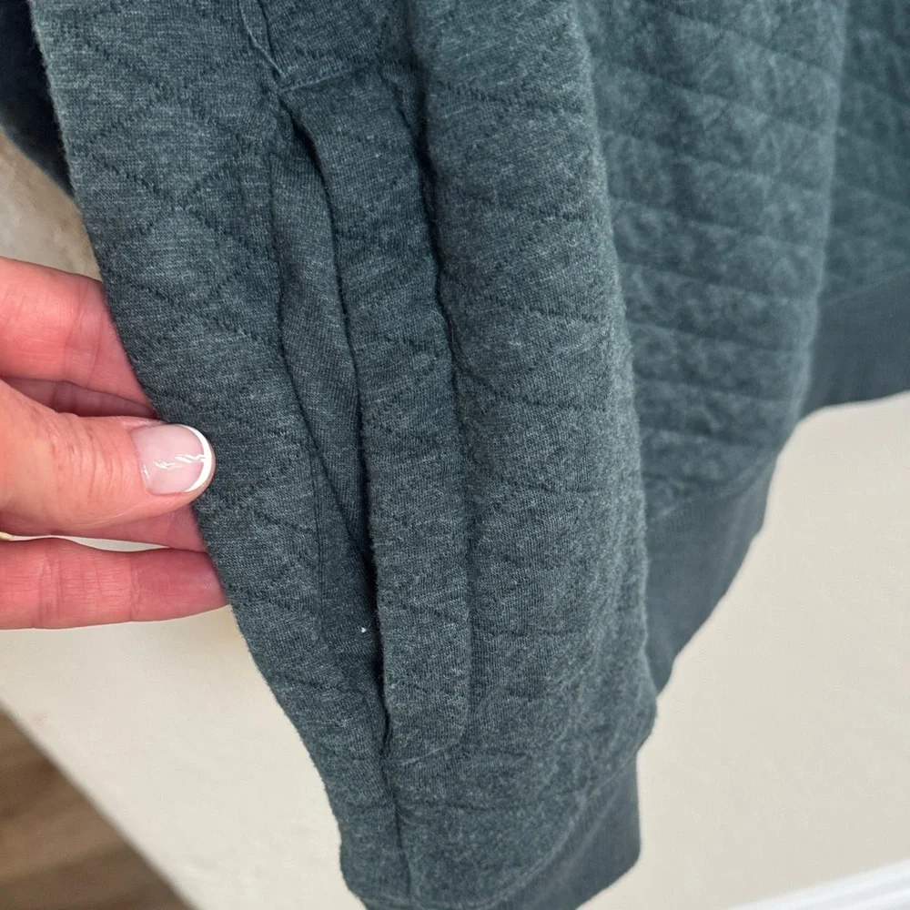 Goodfellow & Co Quilted Zip-Style Mock Neck Sweater - Teal Green - Picture 4 of 6